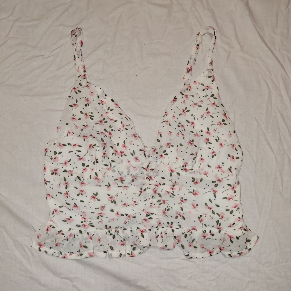 Princess Polly White Floral Crop Top